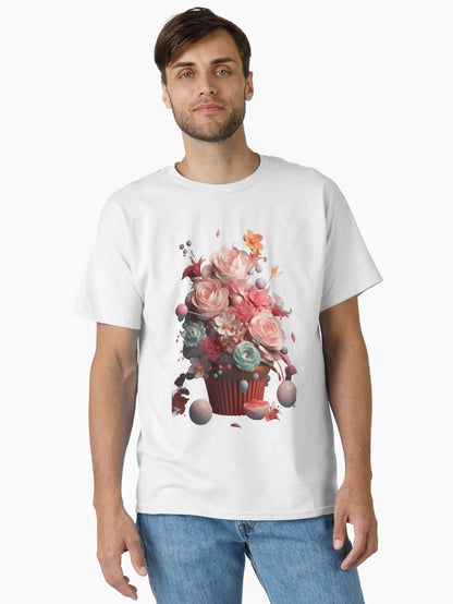 Dreamy Flowery Cupcake - 3D render in pastel colors