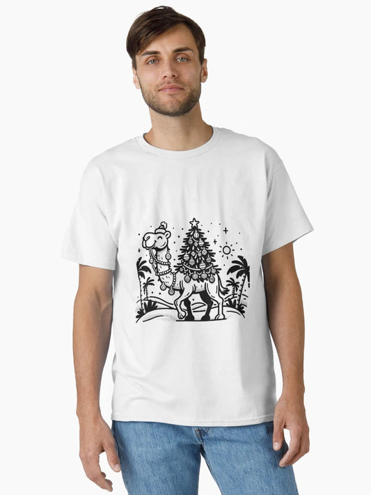 Festive Camel Caricature - Retro Desert Christmas Design