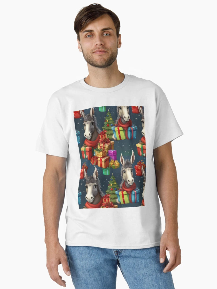 A Drove of Colourful Donkeys: A busy pattern featuring a drove of colourful donkeys with gifts.