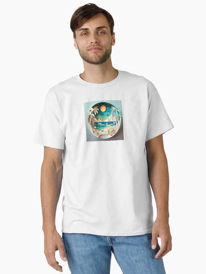 3D Effect Papercut Art - Beach Scene