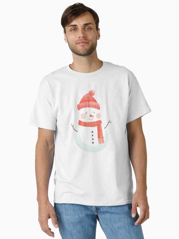A cute kawaii snowman with a red scarf and carrot nose, smiling happily, pastel color palette, soft shading, white outline, transparent background, sticker style