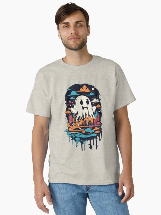 Funny Halloween Boo Ghost in The City