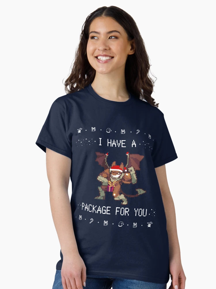 Aethermancer Ugly Christmas Shirt - Gargoyle got a package