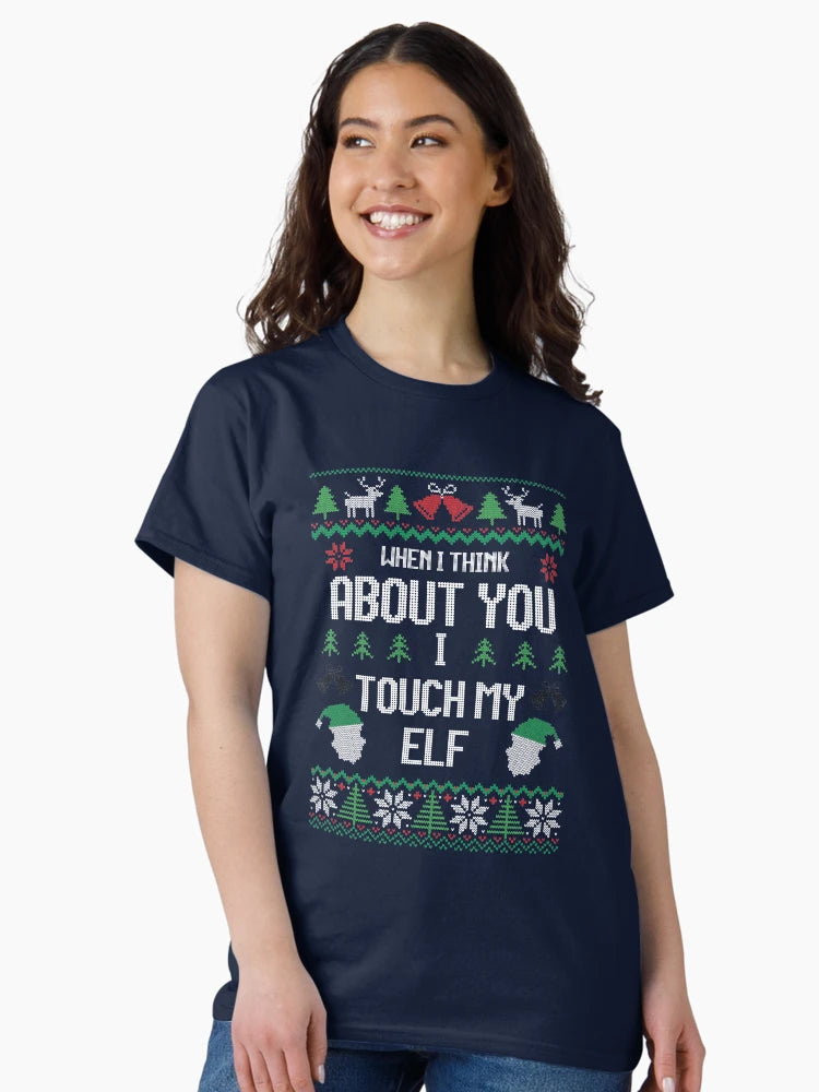 I Touch My Elf Funny Christmas Sweater Design