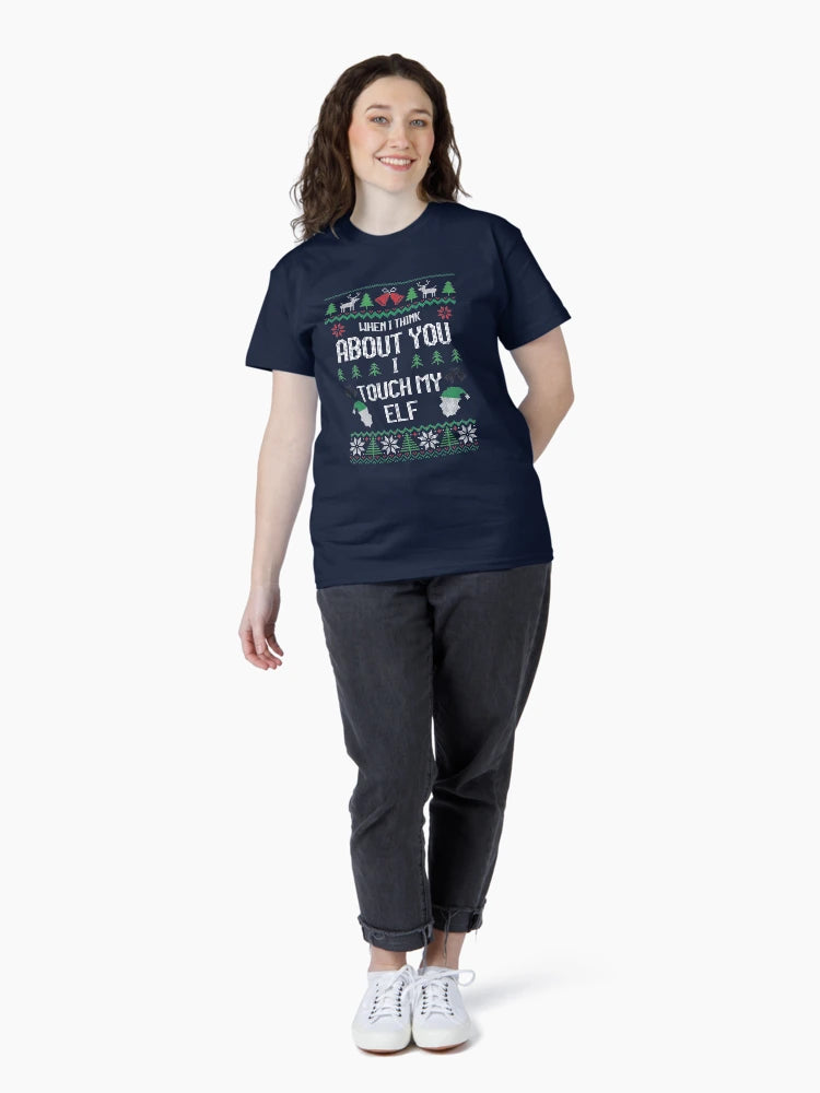 I Touch My Elf Funny Christmas Sweater Design