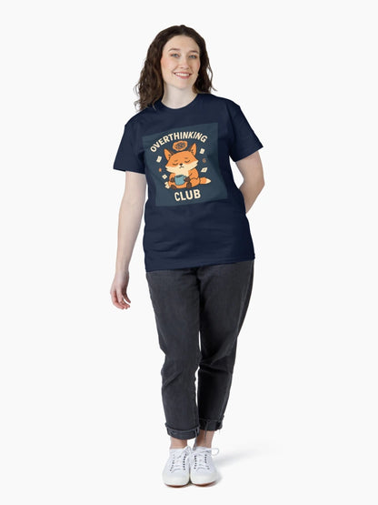 Overthinking Club – Cute Coffee Fox Mental Health Design