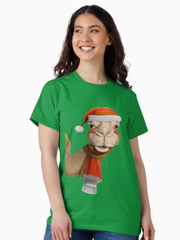 Adorable Cute Camel Wearing Santa Hat Christmas