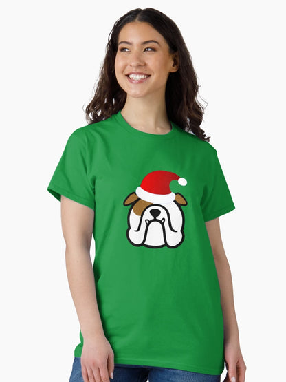 English Bulldog Santa - Bully Santa sticker - Bulldog gifts - Christmas Bulldogs