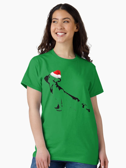 Dog wearing a santa hat christmas pug holiday puppy