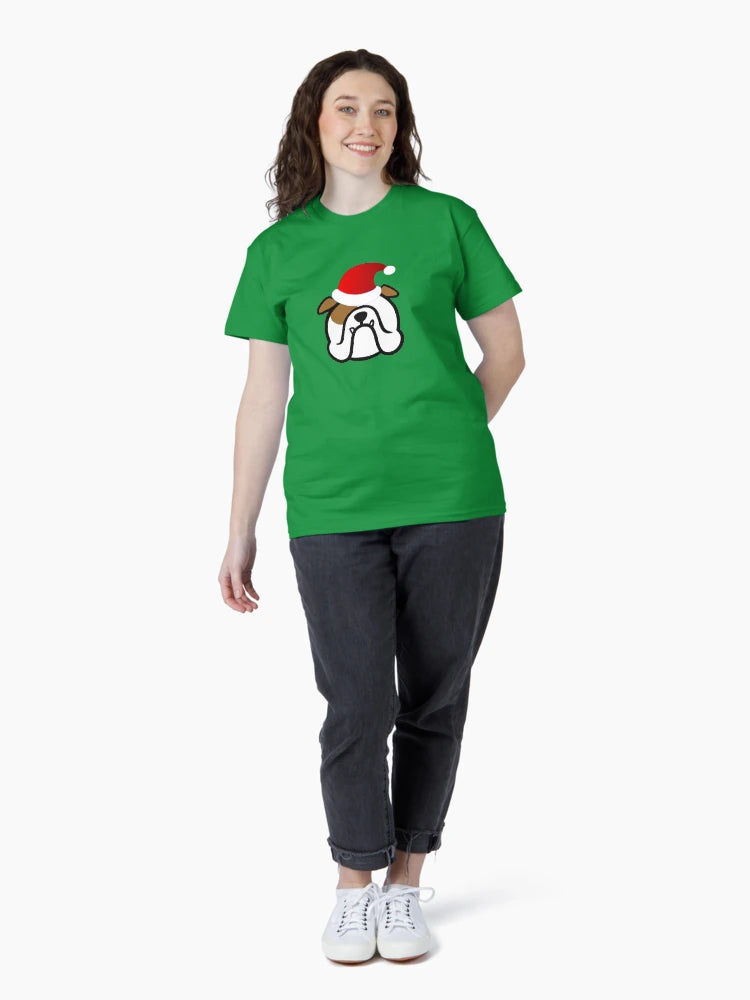 English Bulldog Santa - Bully Santa sticker - Bulldog gifts - Christmas Bulldogs