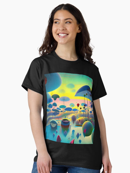 Abstract 3D art. Colorful magical landscape