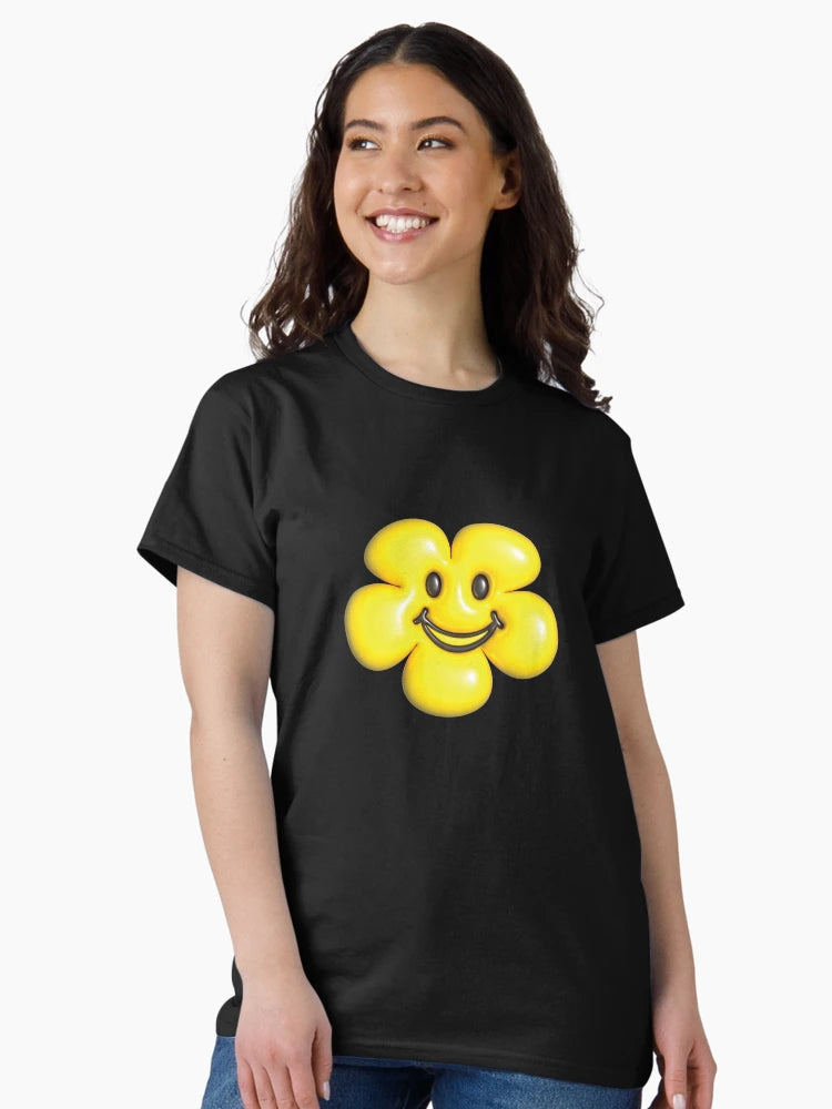 3d yellow flower smiley face.