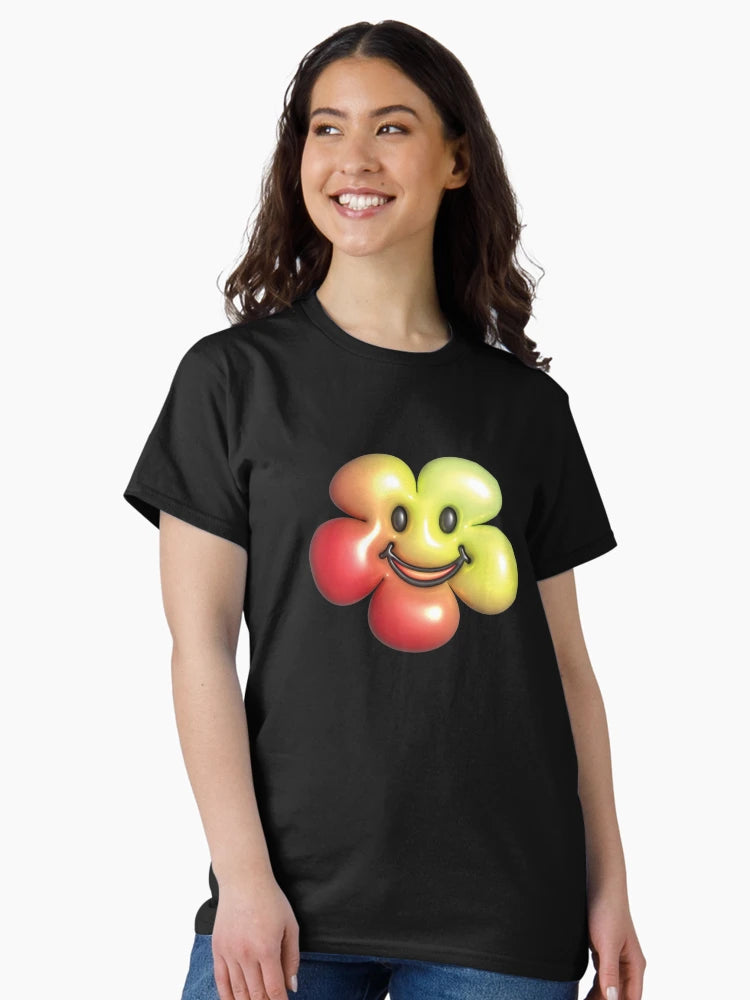 3d yellow and red flower smiley face.