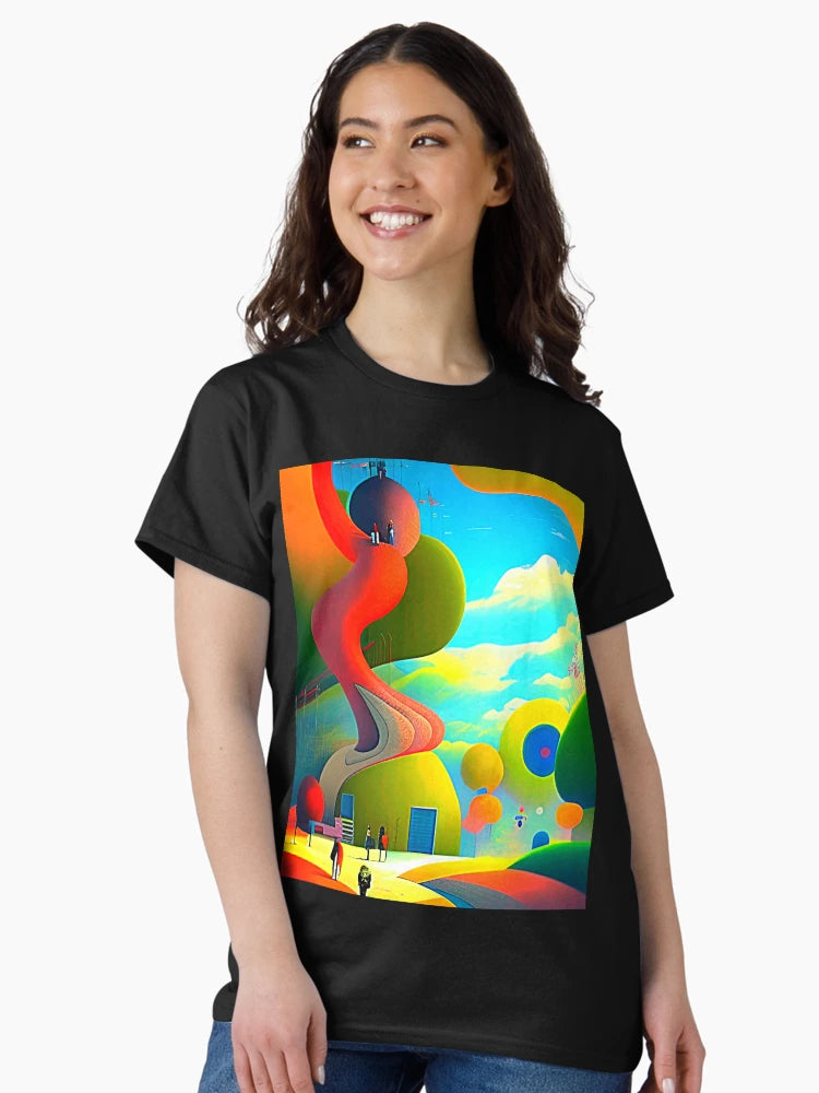 Abstract 3D art. Colorful magical landscape