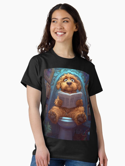 Goldendoodle Dog Reading News Toilet Gallery Vibe