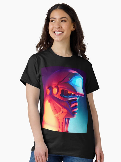 Alien 3D neon space synthwave art