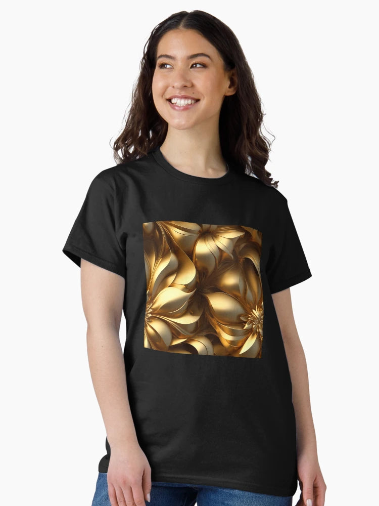 3d gold flower pattern
