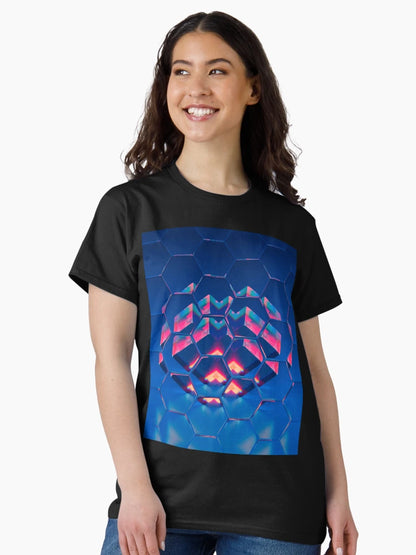 3D Visual Art. Honeycomb neon abstract