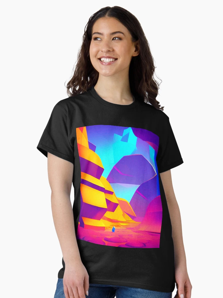 Abstract 3D art. Colorful magical landscape