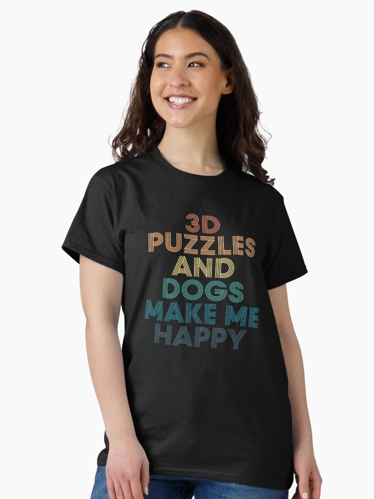 3d Puzzles And Dogs Make Me Happy- Gift for 3d Puzzles & Dogs Fans
