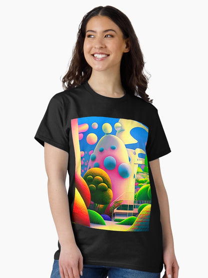 Abstract 3D art. Colorful magical landscape