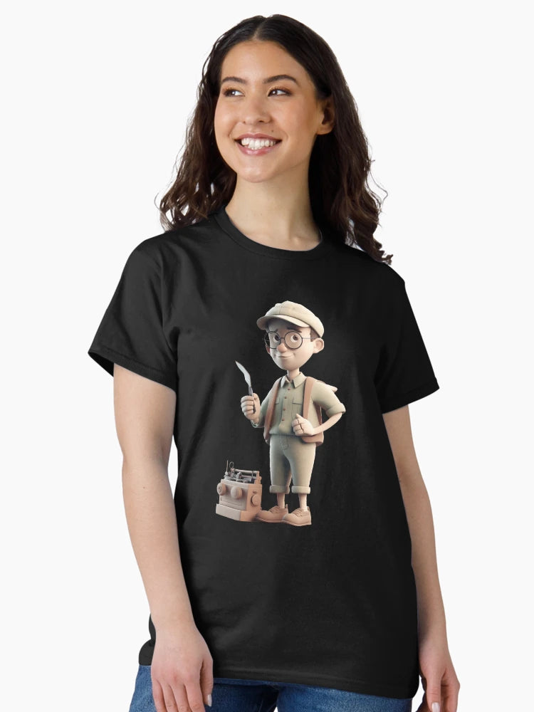 3D character in Notion style, with a vintage look