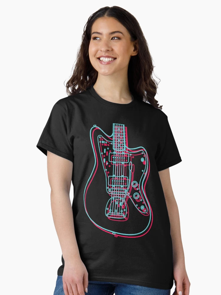 3D Offset Style Electric Guitar Body Outline