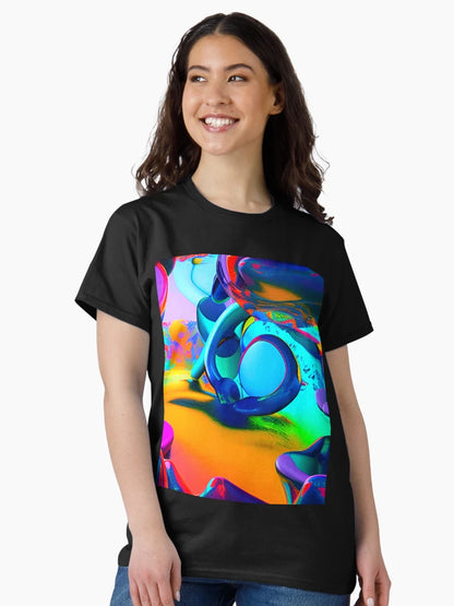 Abstract 3D art. Colorful magical landscape