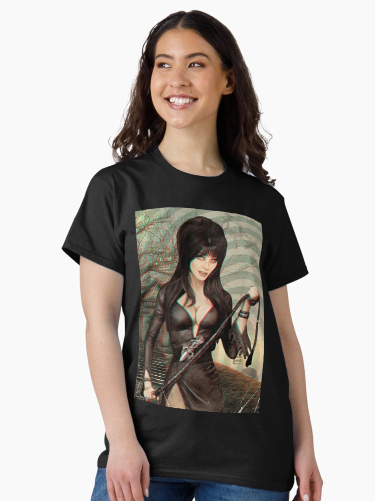 Elvira Mistress of the Dark 3d Anaglyph pop art illustration