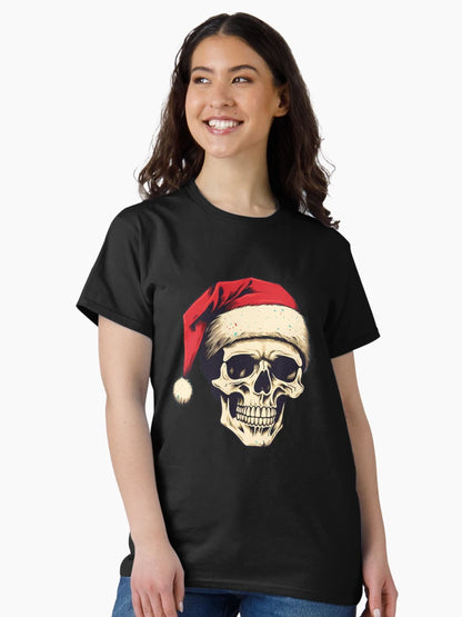 A skull with Santa Claus’s hat