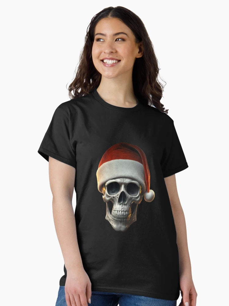 A Skull With Santa's Hat