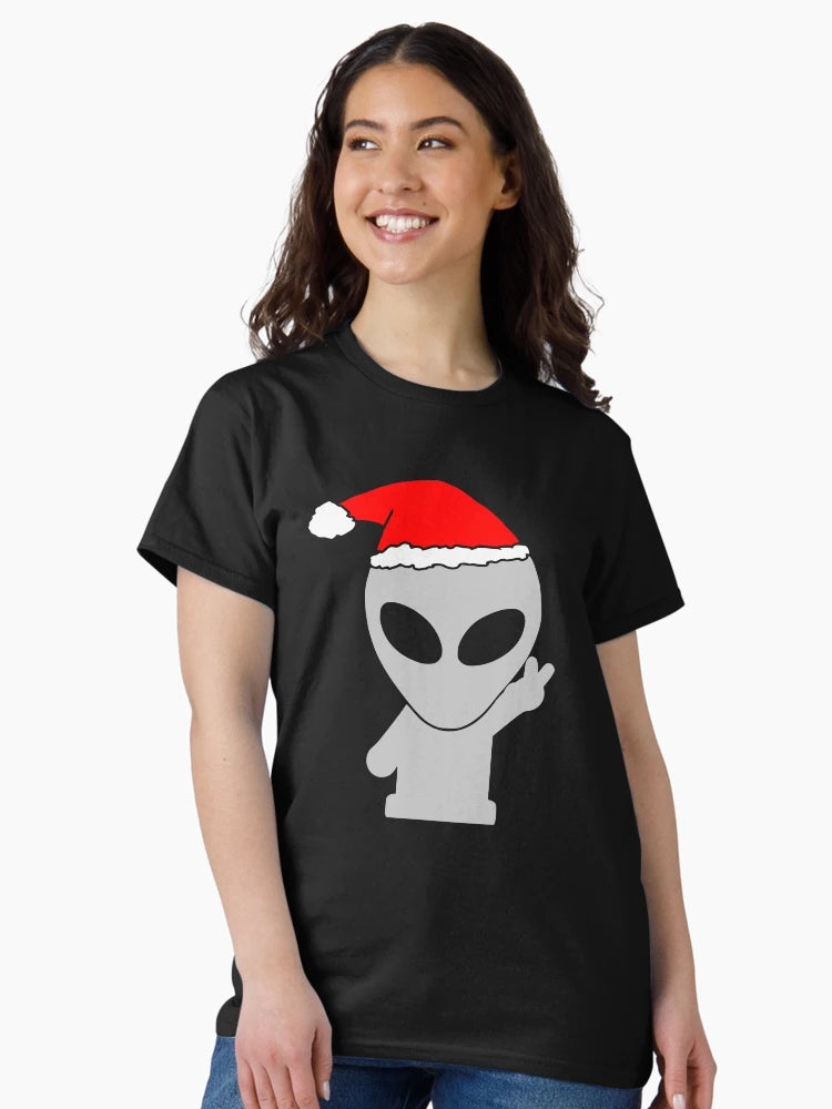 Alien Wearing Santa Hat