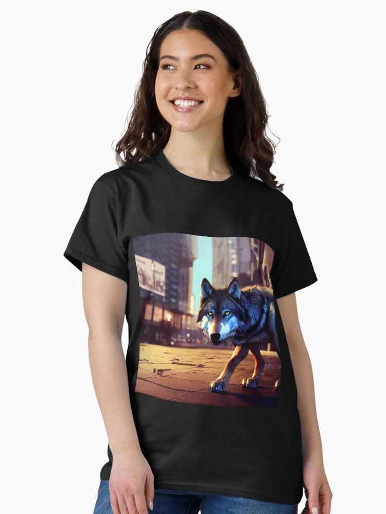 A lone wolf in the city.