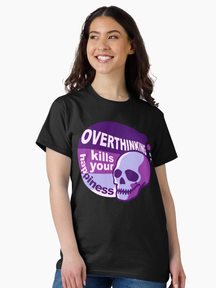 Overthinking kills your happiness Retro style Purple