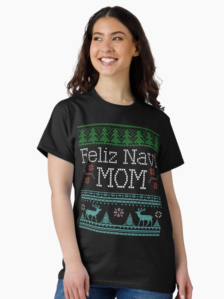 Feliz Navi Mom Ugly Christmas Sweater Design MultiC