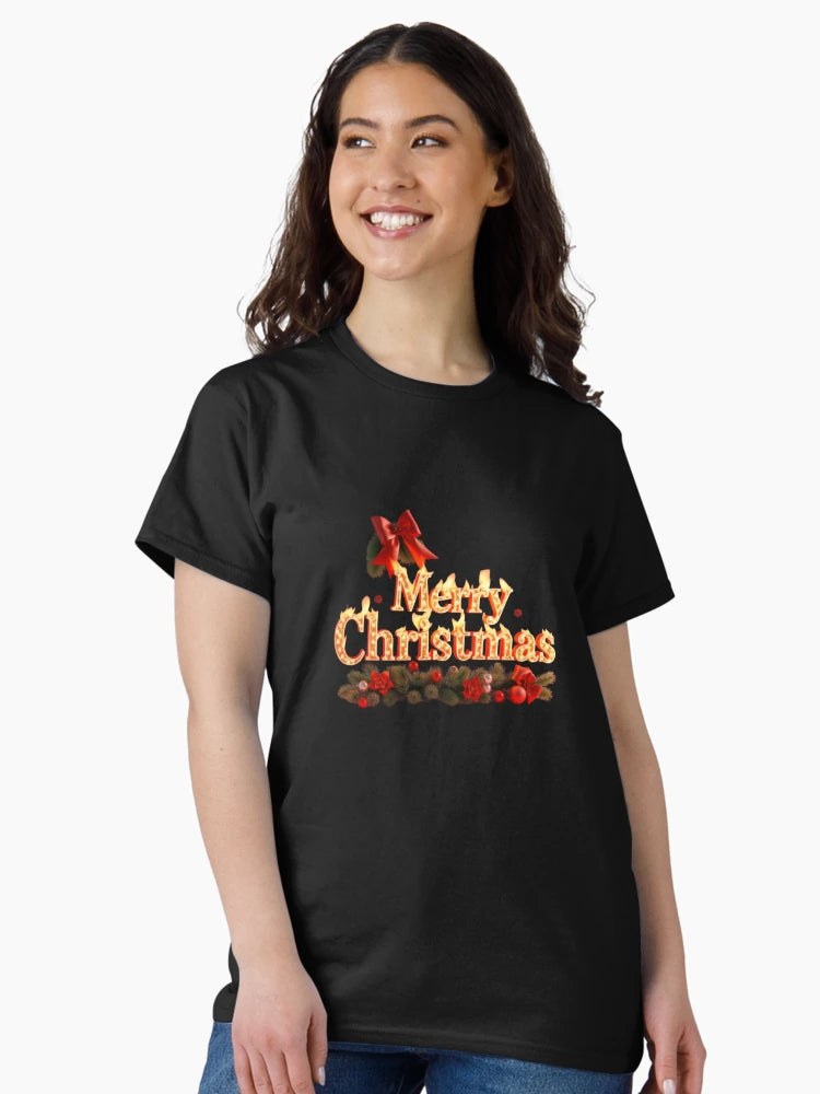 Elegant Merry Christmas Design with Red Bow