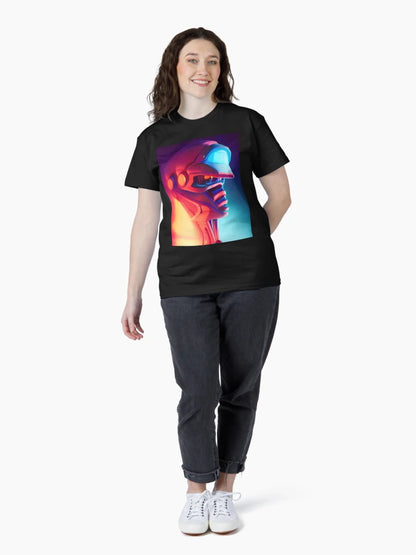 Alien 3D neon space synthwave art