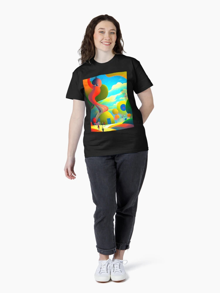 Abstract 3D art. Colorful magical landscape