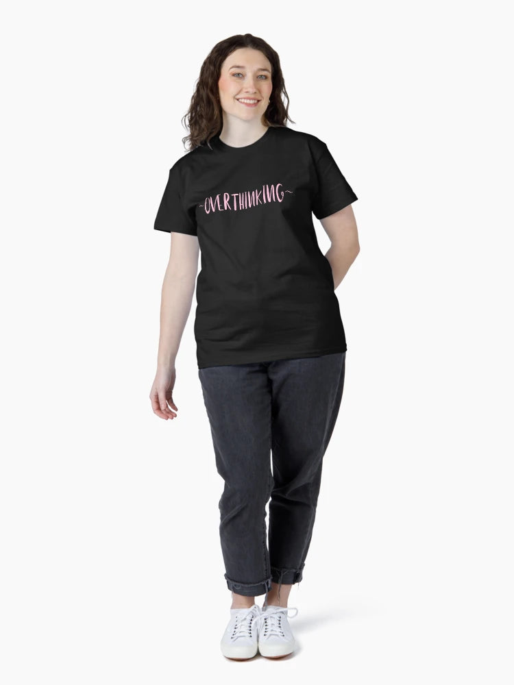 Overthinking Minimalist Bold Text Sticker (Pink)