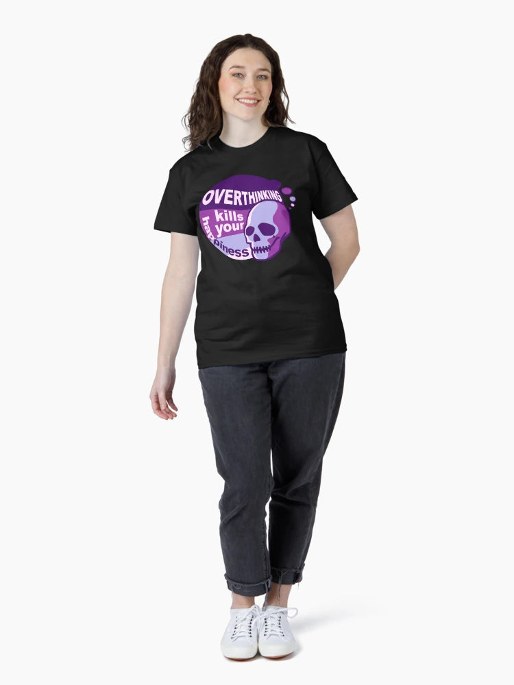Overthinking kills your happiness Retro style Purple