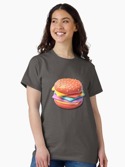 A COLORFUL 3D HAMBURGER