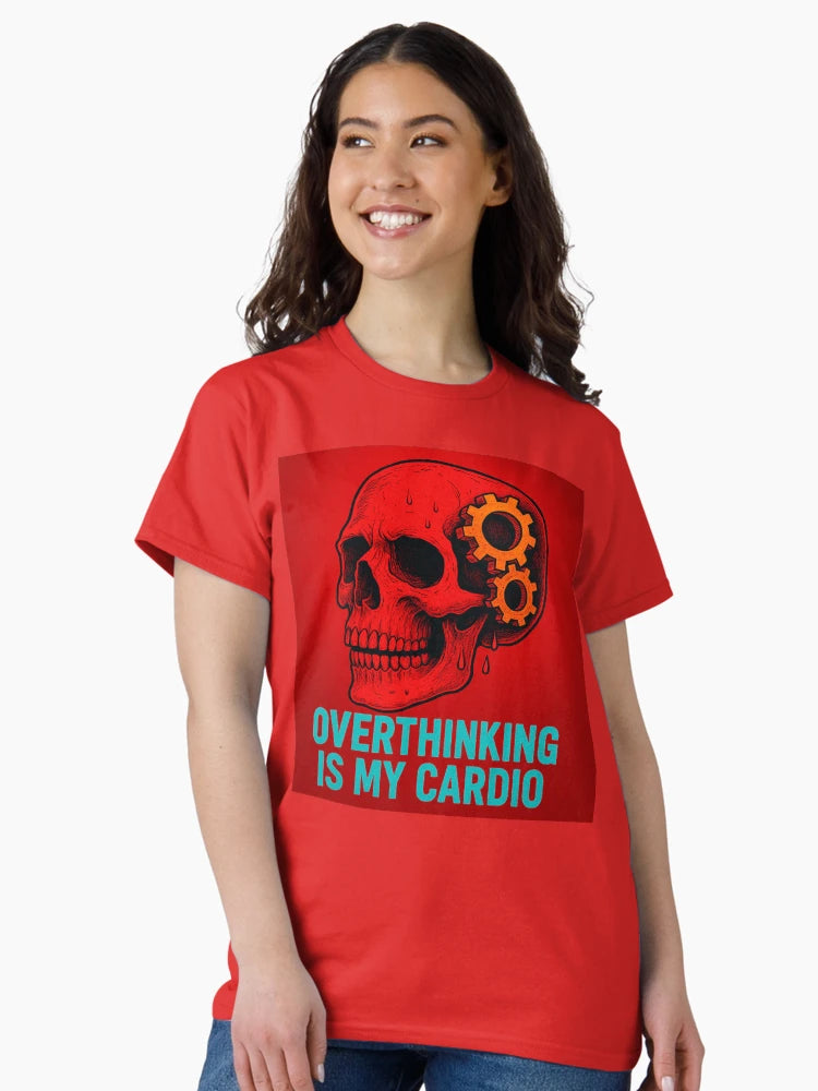 Overthinking Is My Cardio – Red Skull Design