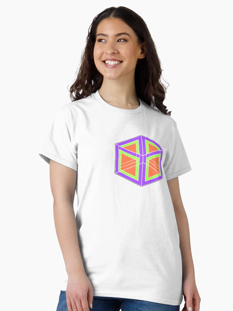 3D Cube #3 - Purple, Green, Orange