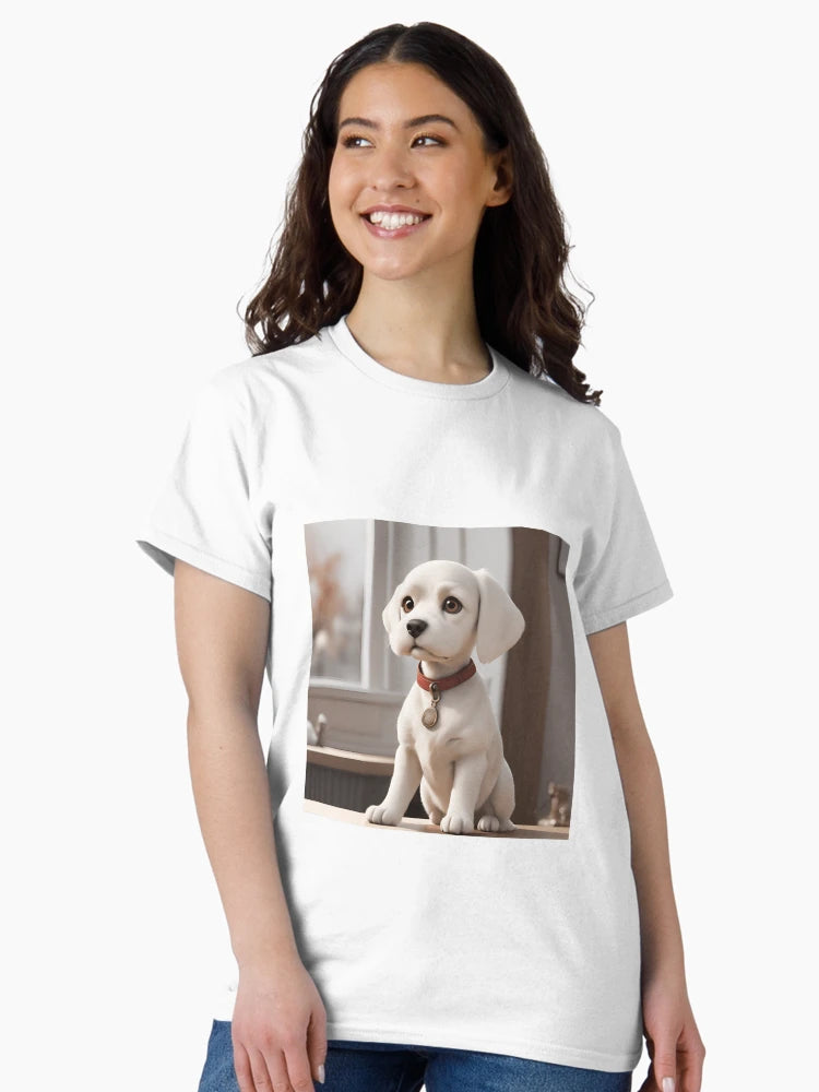 3D white cute dog
