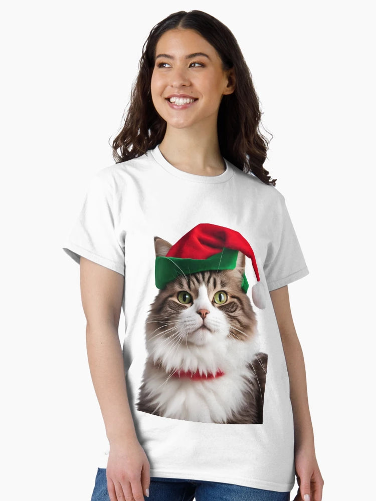 A cat wearing a Christmas costume
