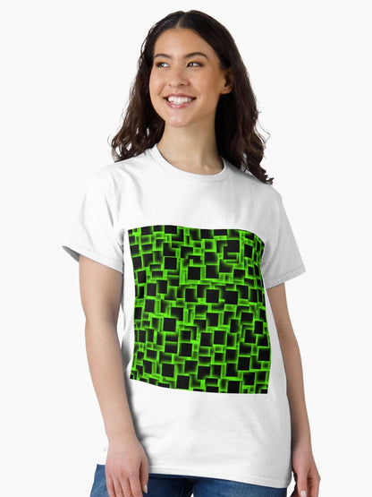 3d squares on glowing green backdrop