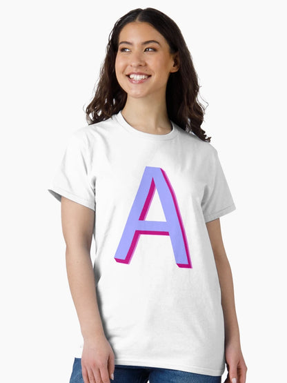 3D letter A on a white background.