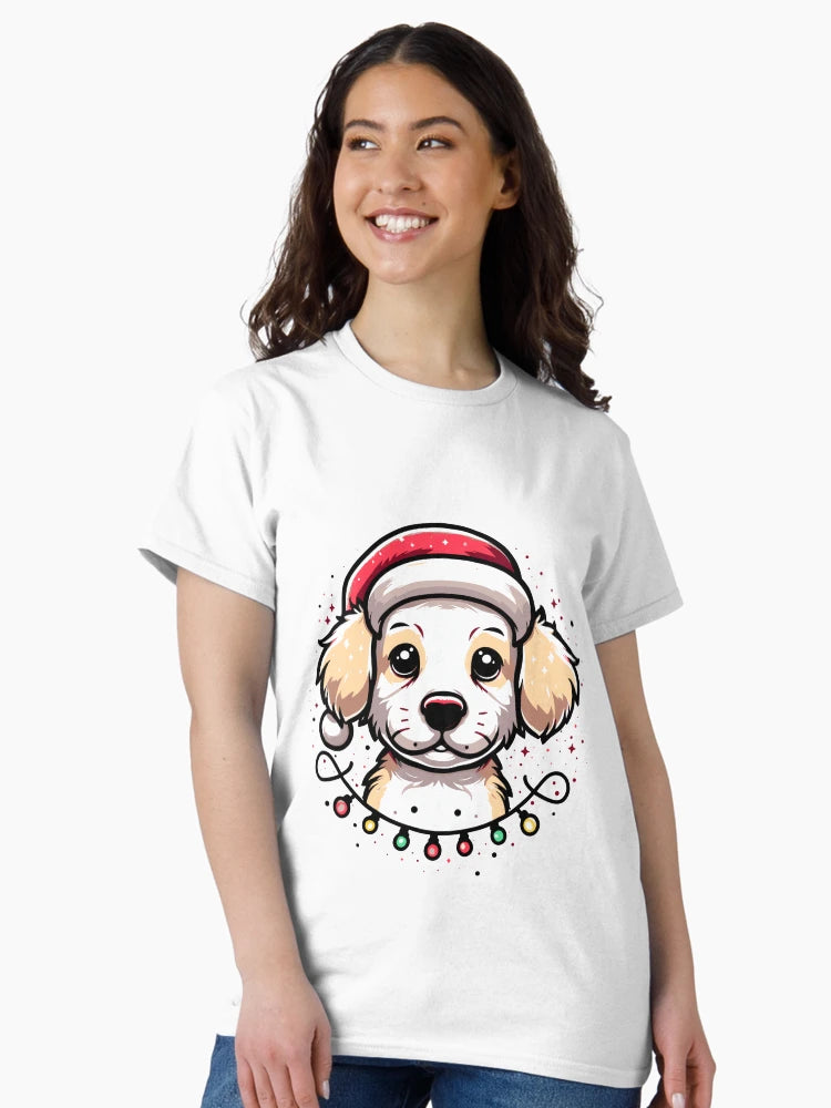 Adorable Dog Christmas Lights Santa Hat