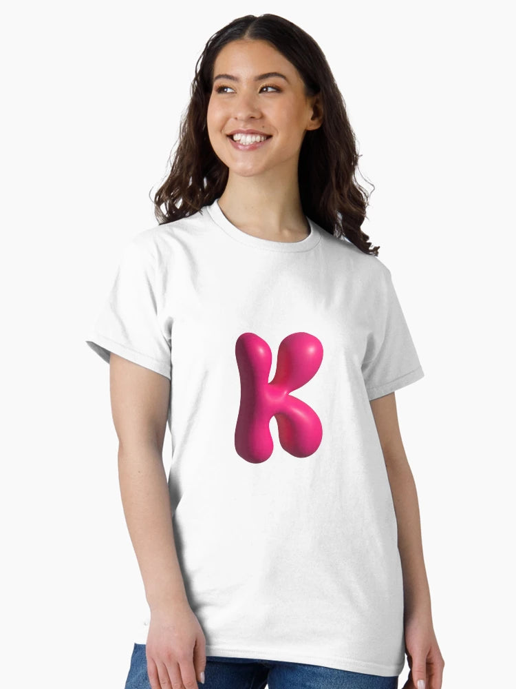 3D Pink Jelly Letter K – Glossy Bubble Alphabet Art