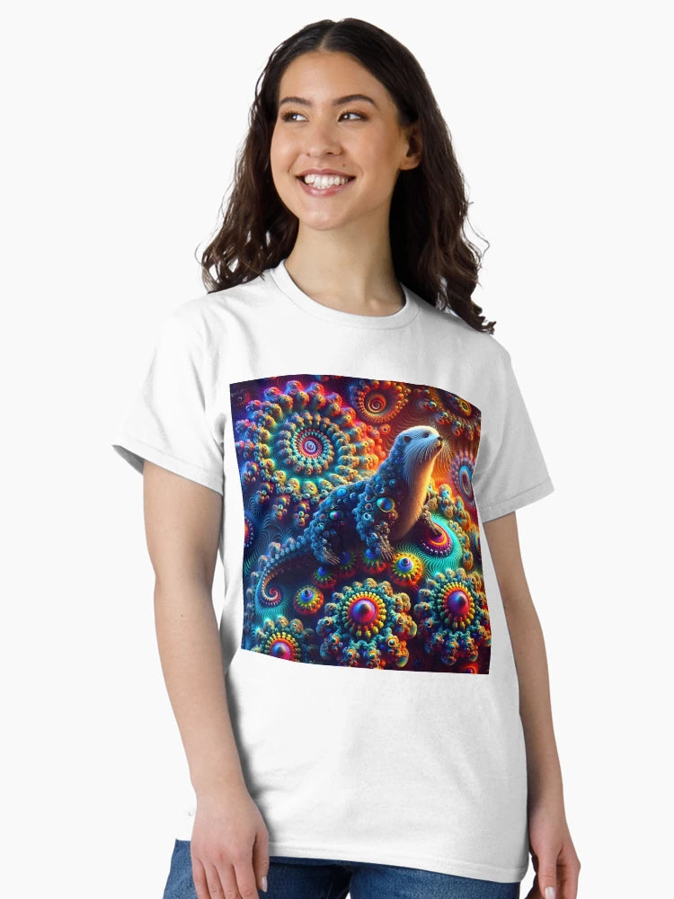 A.I. Psychedelic Fractal Otter 0002 FunFractals ChromaDepth 3D